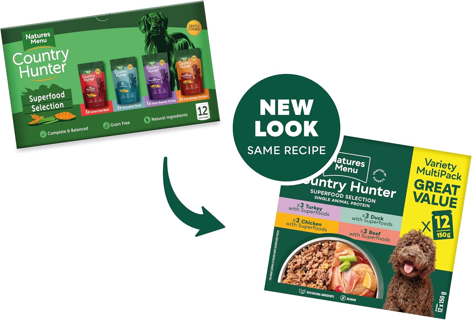 Detalle 2 de Natures Menu Superfood Selection Pouches for Dogs (12 x 150 g)