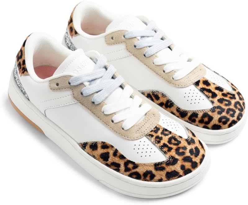 Detalle de GIOSEPPO Femme Enkare Basket : baskets cuir à motif zèbre avec touches lumineuses