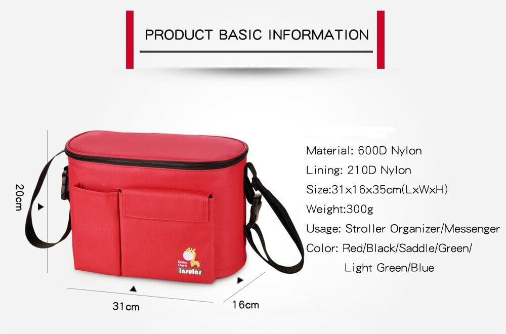 Thumbnail 2 de Mail More Stroller Organiser Bag with Cup Holder, Red