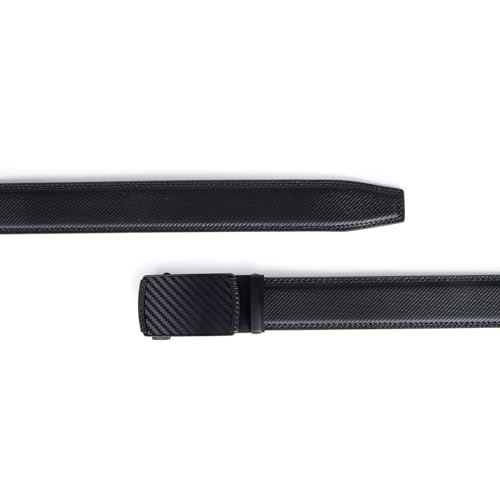 Detalle de VATAN Ceinture Homme Réglable à Cliquet en Cuir avec Boucle Automatique – Noir, 3,5 cm de largeur