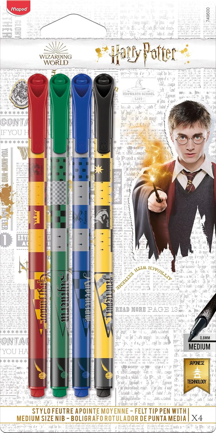 Detalle de Maped 749600-4 Graph'Peps Harry Potter-pennor, 0,8 mm, fyra färger