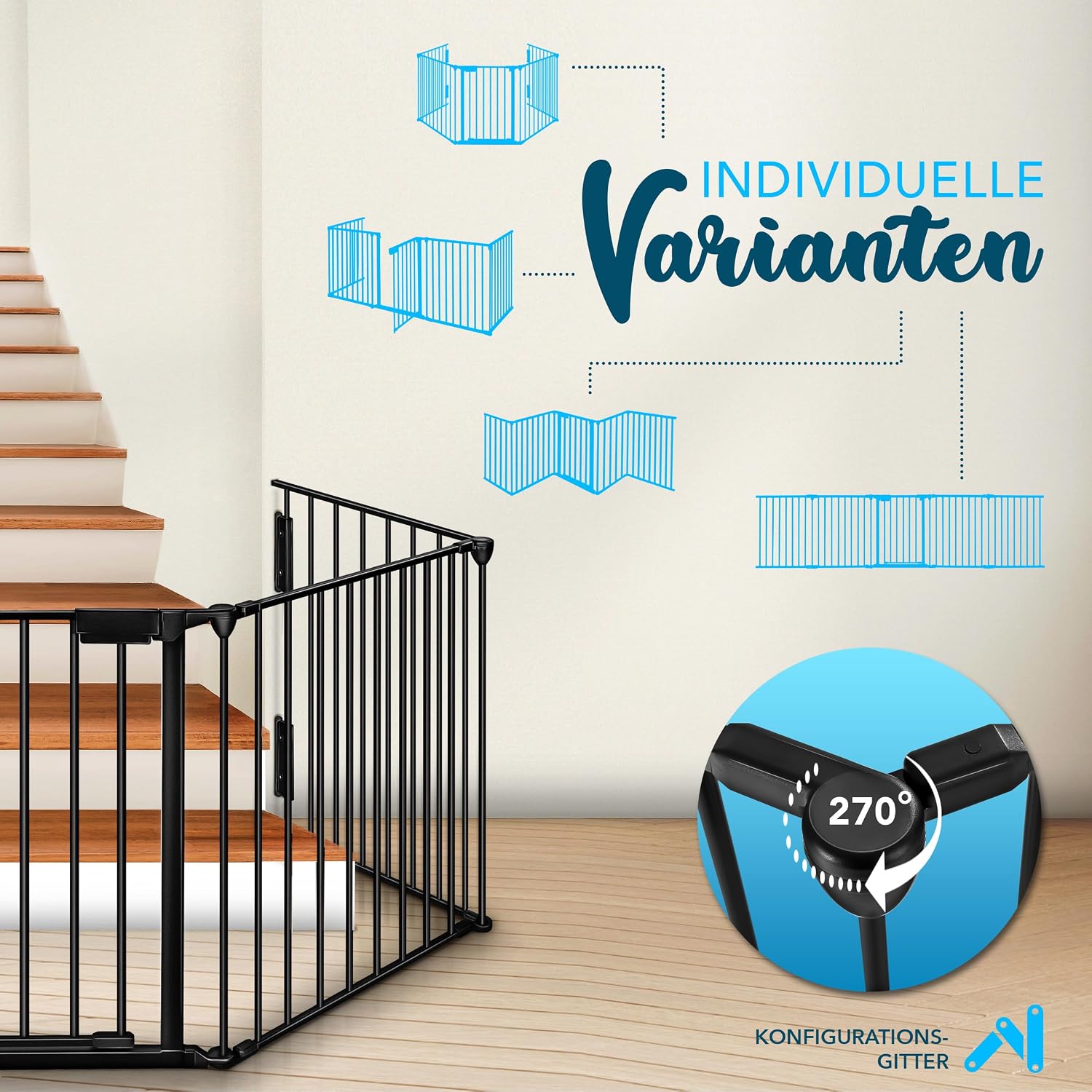 Detalle 2 de KIDUKU Kaminschutzgitter mit TĂĽr 420 cm đź”’
