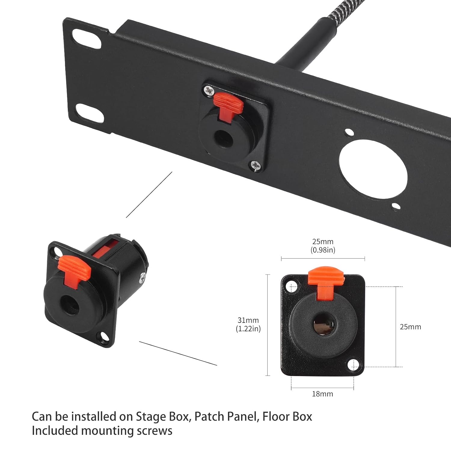 Thumbnail 5 de Lrbners GYX01D110B-07 2 ft XLR Male to 6.35mm Female Panel-Mount Cable