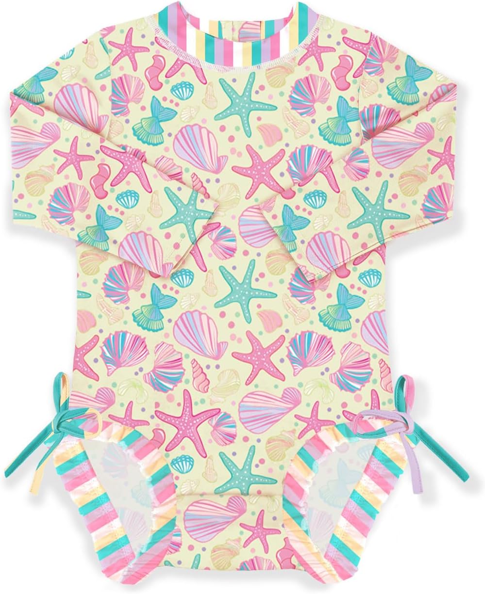Detalle de BesserBay Baby Mädchen Rash Guard Einteiler UPF 50+ Langarm – 0–36 Monate