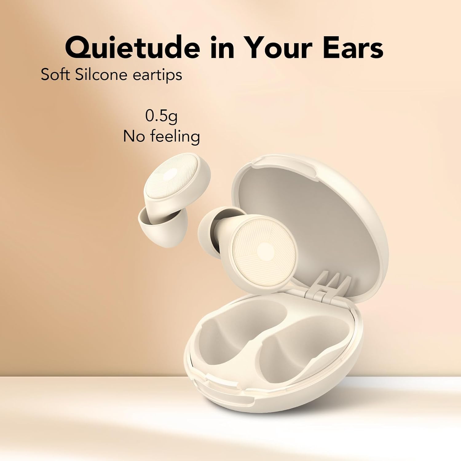 Thumbnail 5 de 2026 Bouchon d'oreille pour dormir – Réduction bruit 45 dB, silicone réutilisable (XS–L) – Blanc