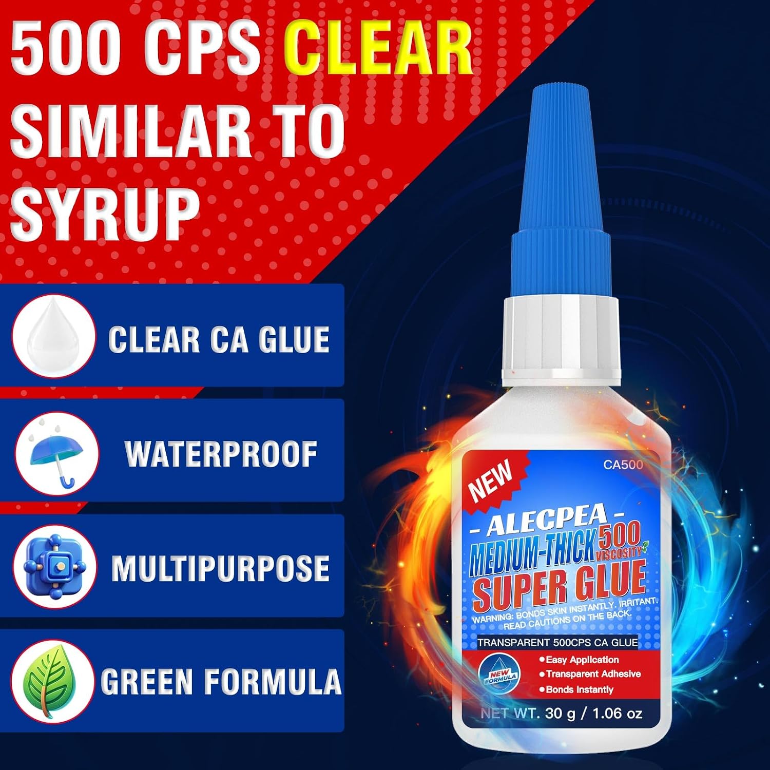 Thumbnail 3 de ALECPEA Medium CA Glue 30g for Woodworking – Controlled 500 cps Clear Formula