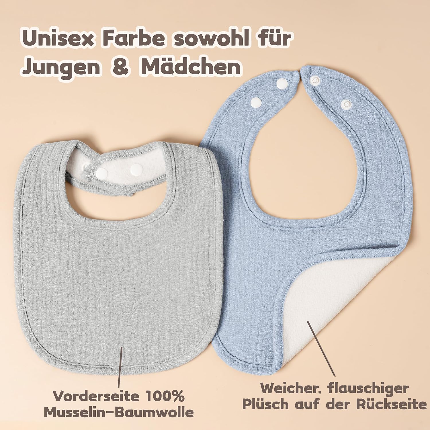 Detalle de Susurration Baby-Lätzchen Musselin 6er Pack