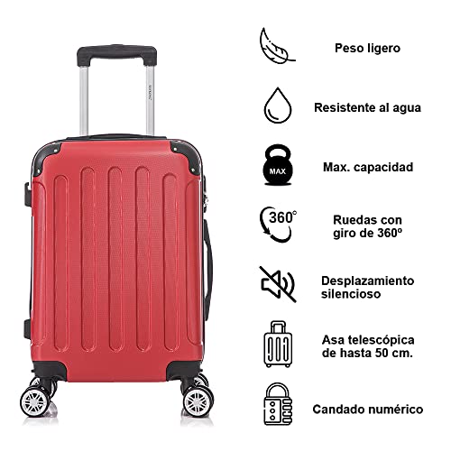 Thumbnail 1 de RAYKONG Maleta Cabina ABS 55x40x20 cm (40L) con 4 ruedas — Rojo