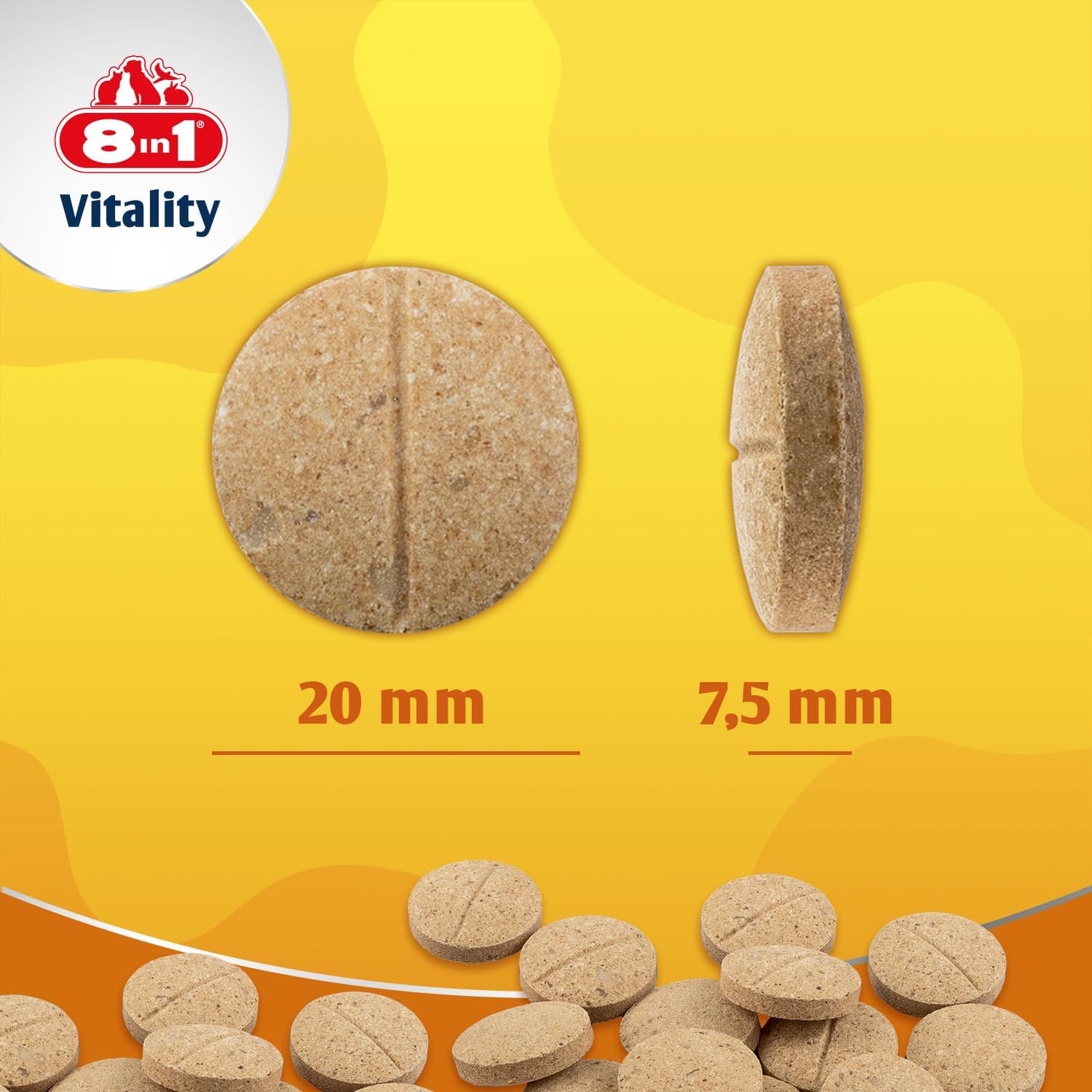 Detalle de 8in1 Multivitamin Tabletten Senior – Nahrungsergänzung für ältere Hunde (70 Tablets)