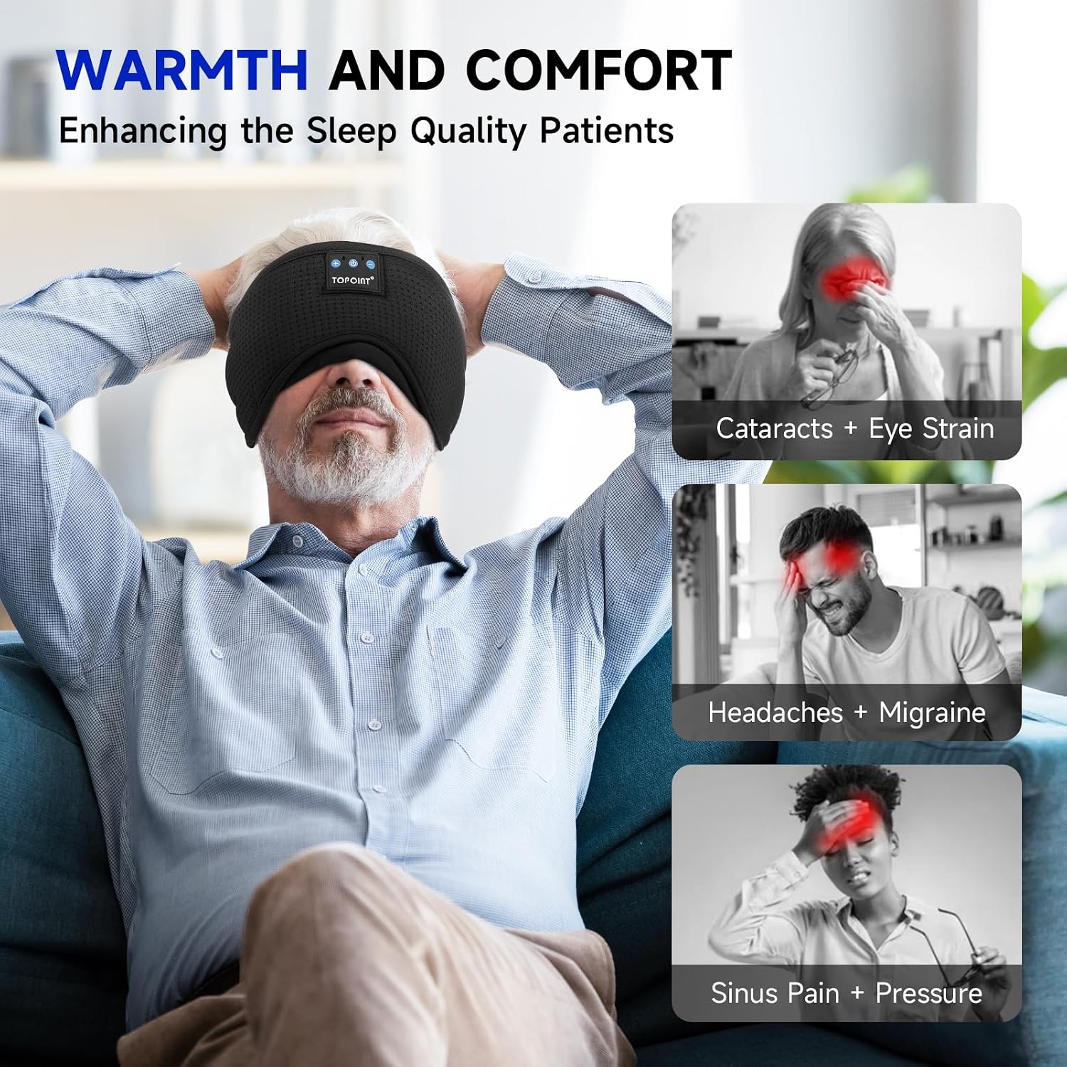 Thumbnail 6 de TOPOINT Sleep Mask Headphones Bluetooth 5.4 for Travel