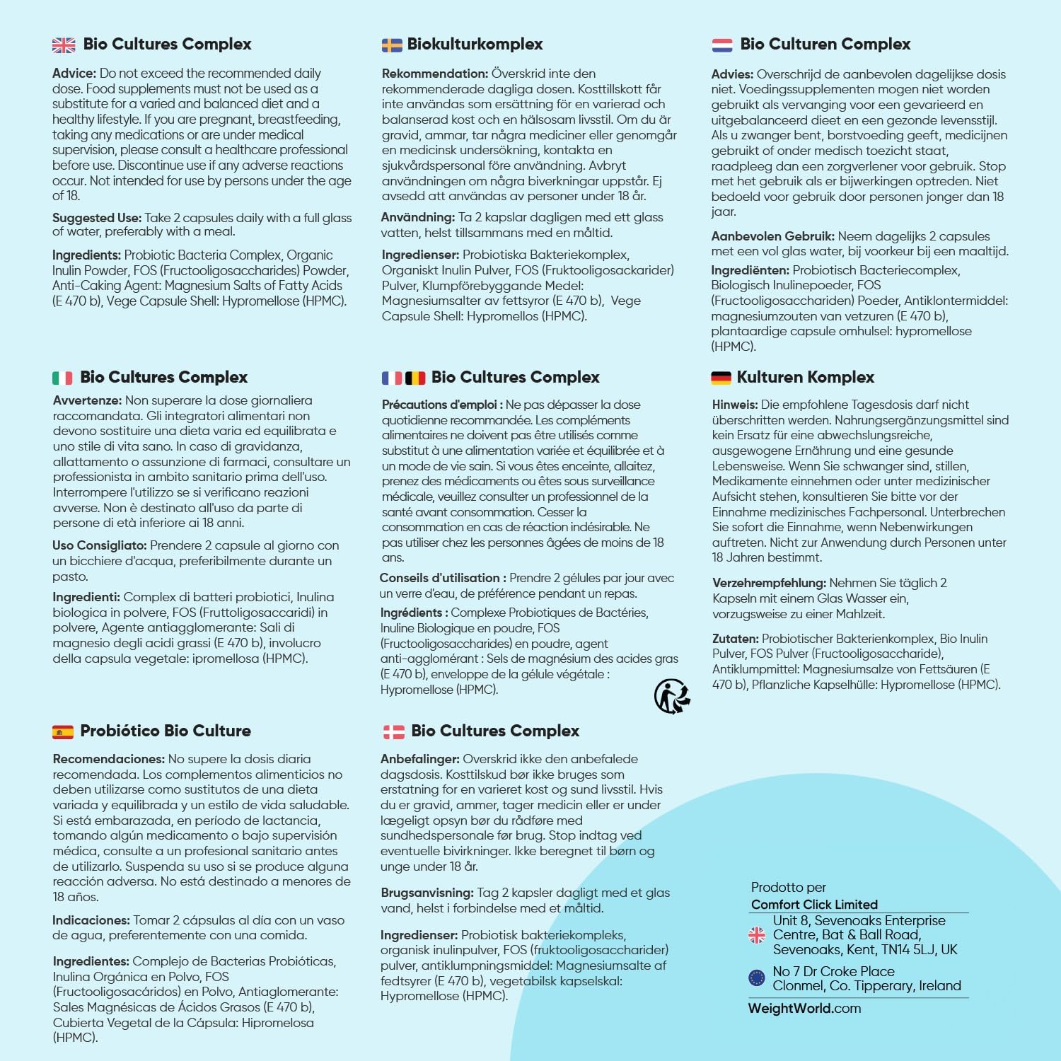 Thumbnail 6 de WeightWorld Fermenti Lattici Probiotici e Prebiotici: 77 Miliardi UFC (60 Capsule) per Uomo e Donna