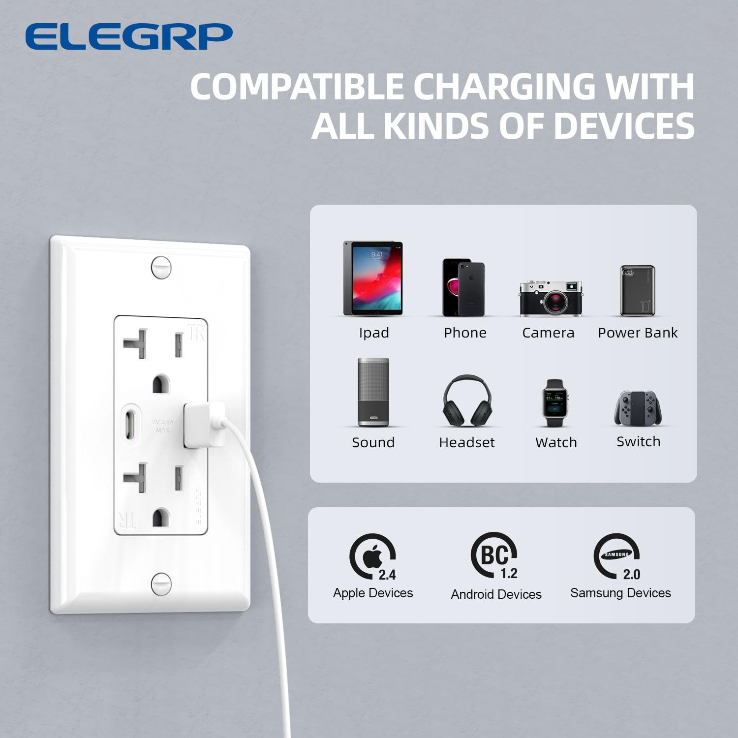 Thumbnail 2 de ELEGRP USB Wall Outlets 20A