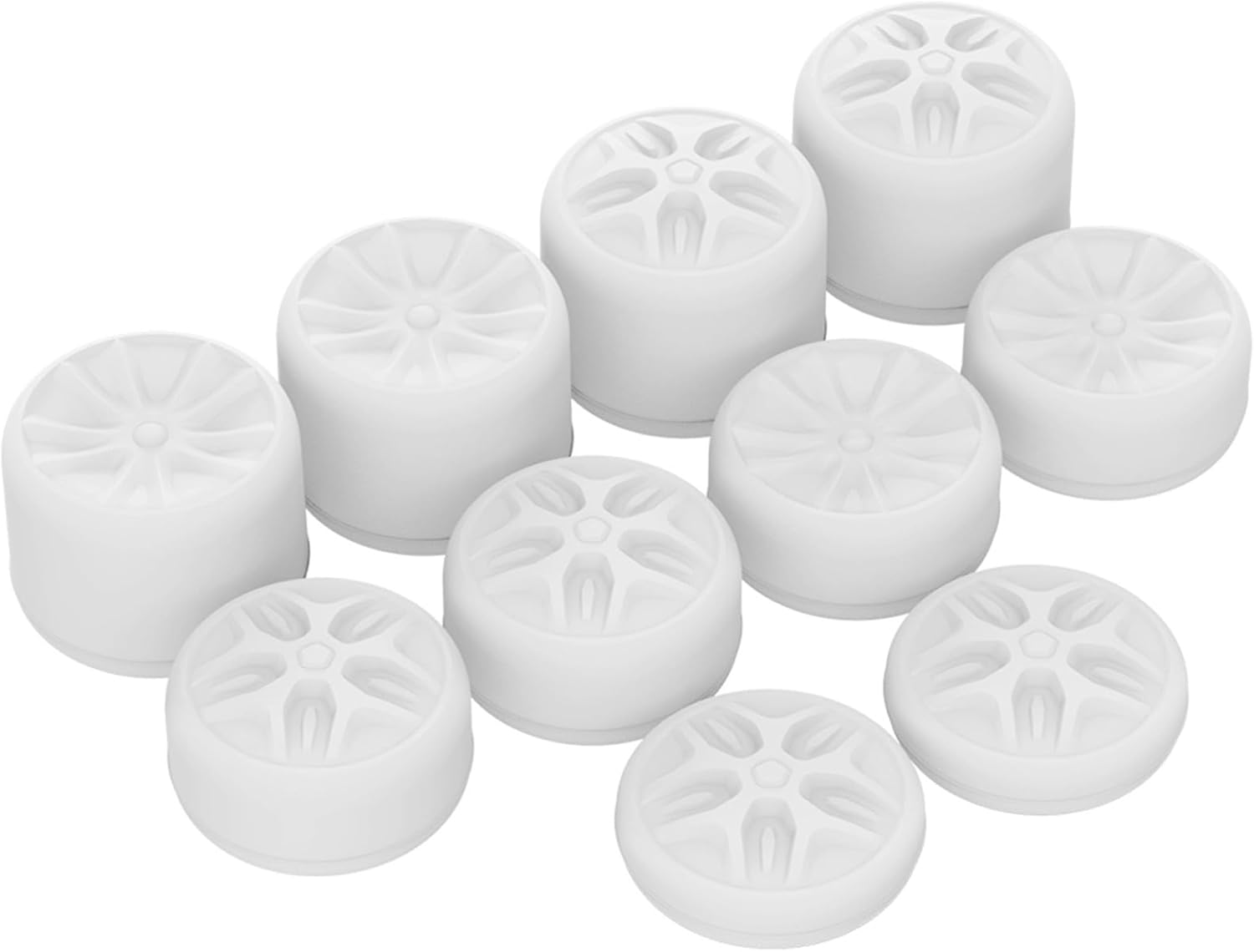 Detalle de PlayVital White Ergonomic Analogue Joystick Caps for Xbox, PS5/PS4 and Switch Pro Controller – 10pcs with 3 Heights