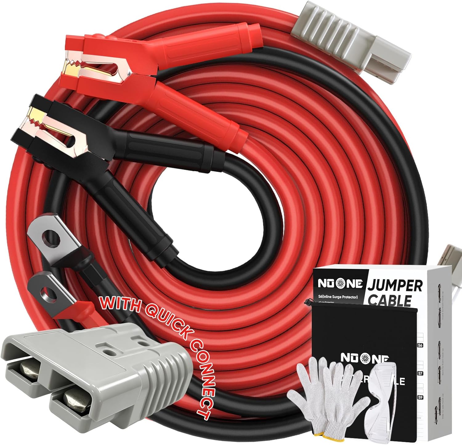 Detalle de NOONE 0 Gauge 30 FT jumper cables 1000A