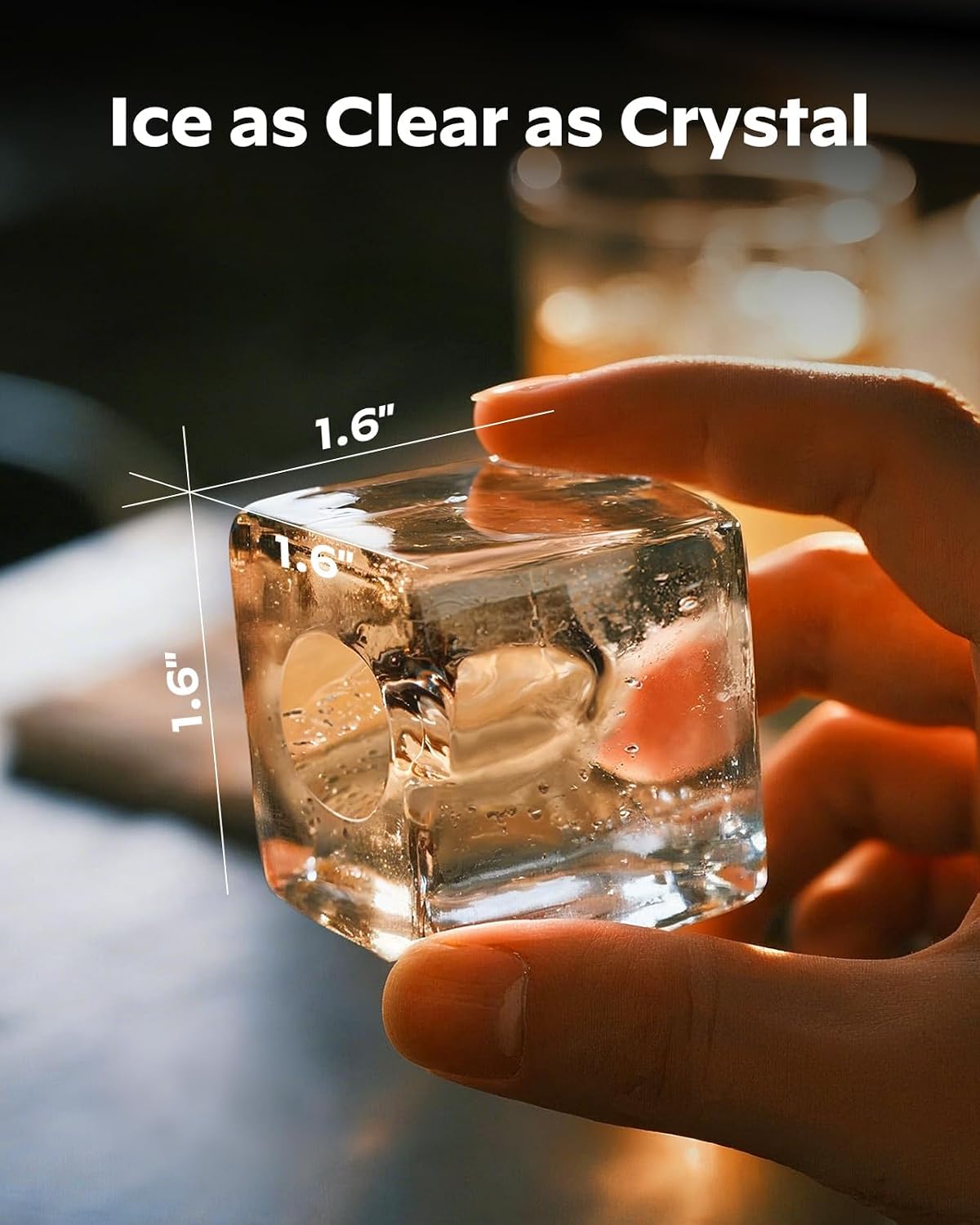 Detalle de Silonn SLICM54ST-US Clear Ice Maker, Adjustable Thickness, 3 Cubes in 20 Minutes