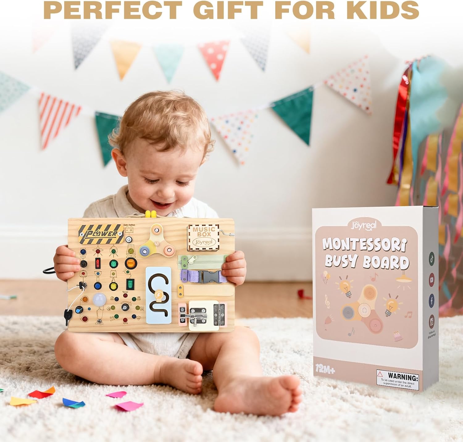 Thumbnail 6 de Joyreal Wooden Busy Board 31.5cm
