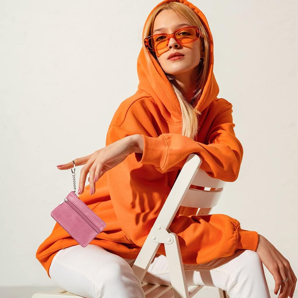 Thumbnail 6 de Aucuu portafoglio mini da donna in pelle con portamonete, portachiavi e scomparti con cerniera