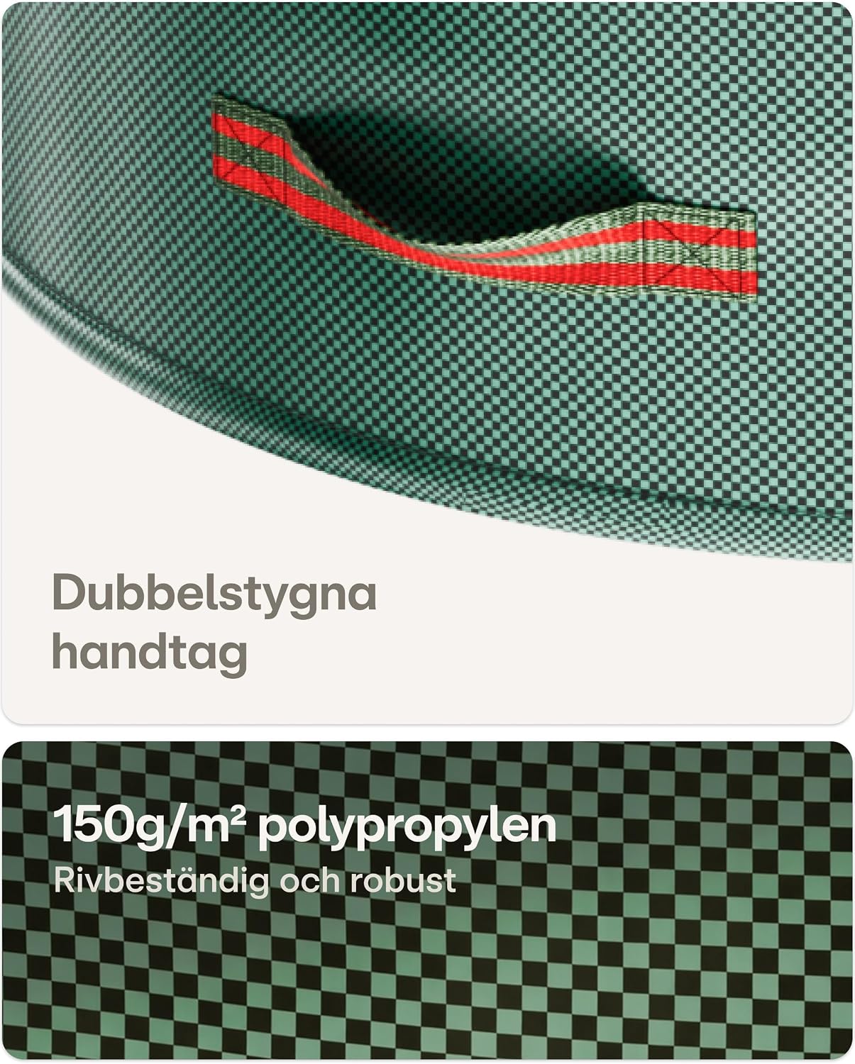 Detalle 2 de Praknu lövsäckar med lock, 300 liter, fyra handtag och hopfällbar design