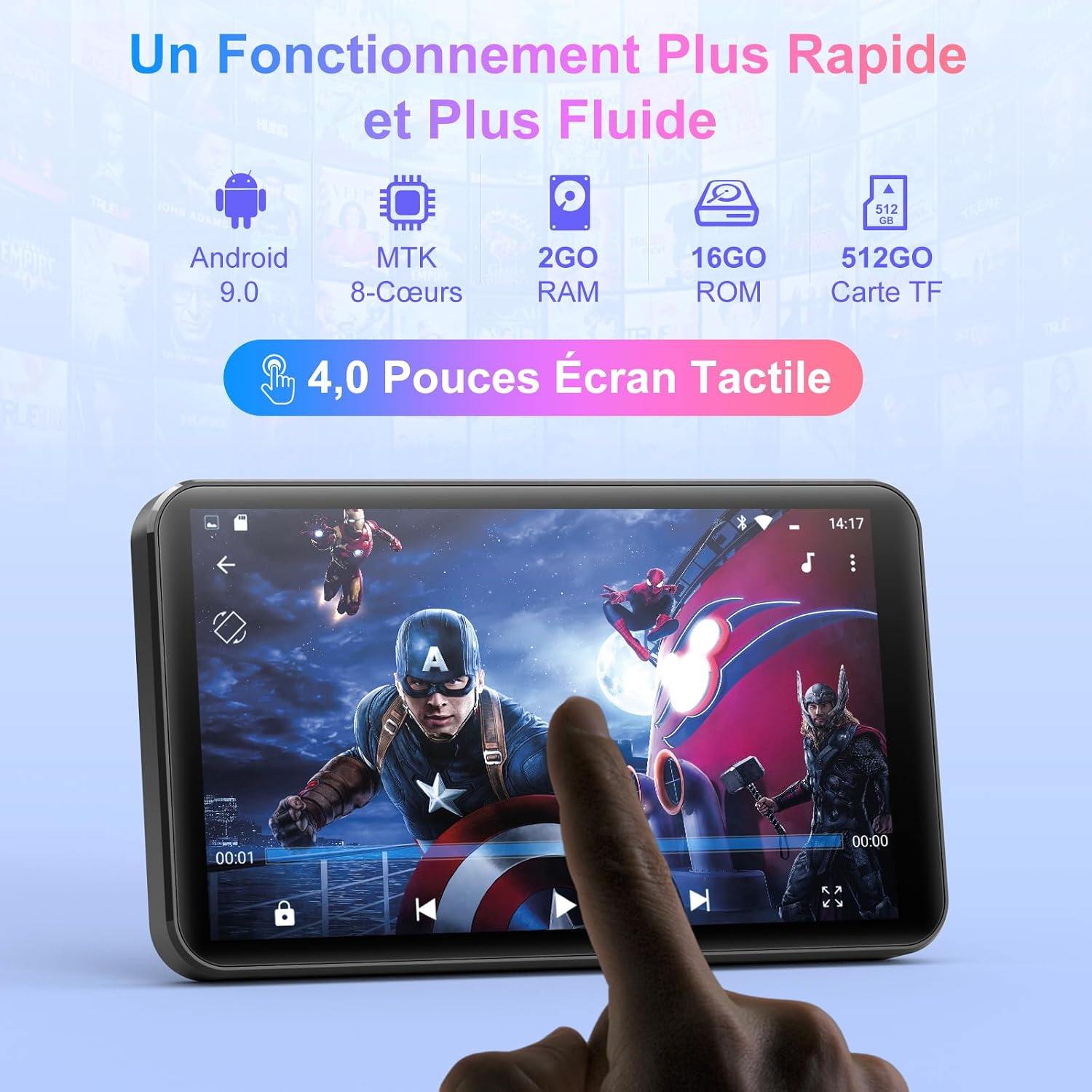 Detalle de MECHEN Lecteur MP3 Android 4 pouces 2000mAh