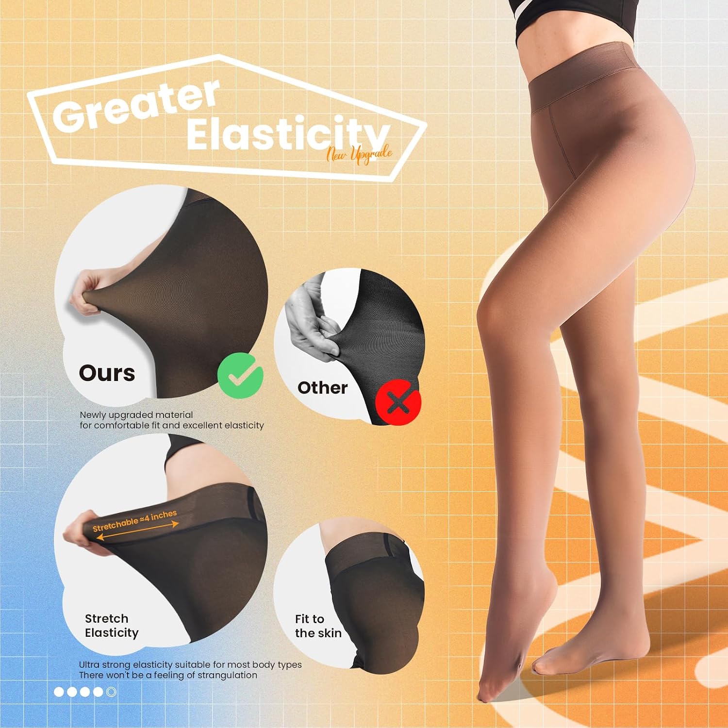 Detalle de Caprilite Women's Fleece-Lined Tights