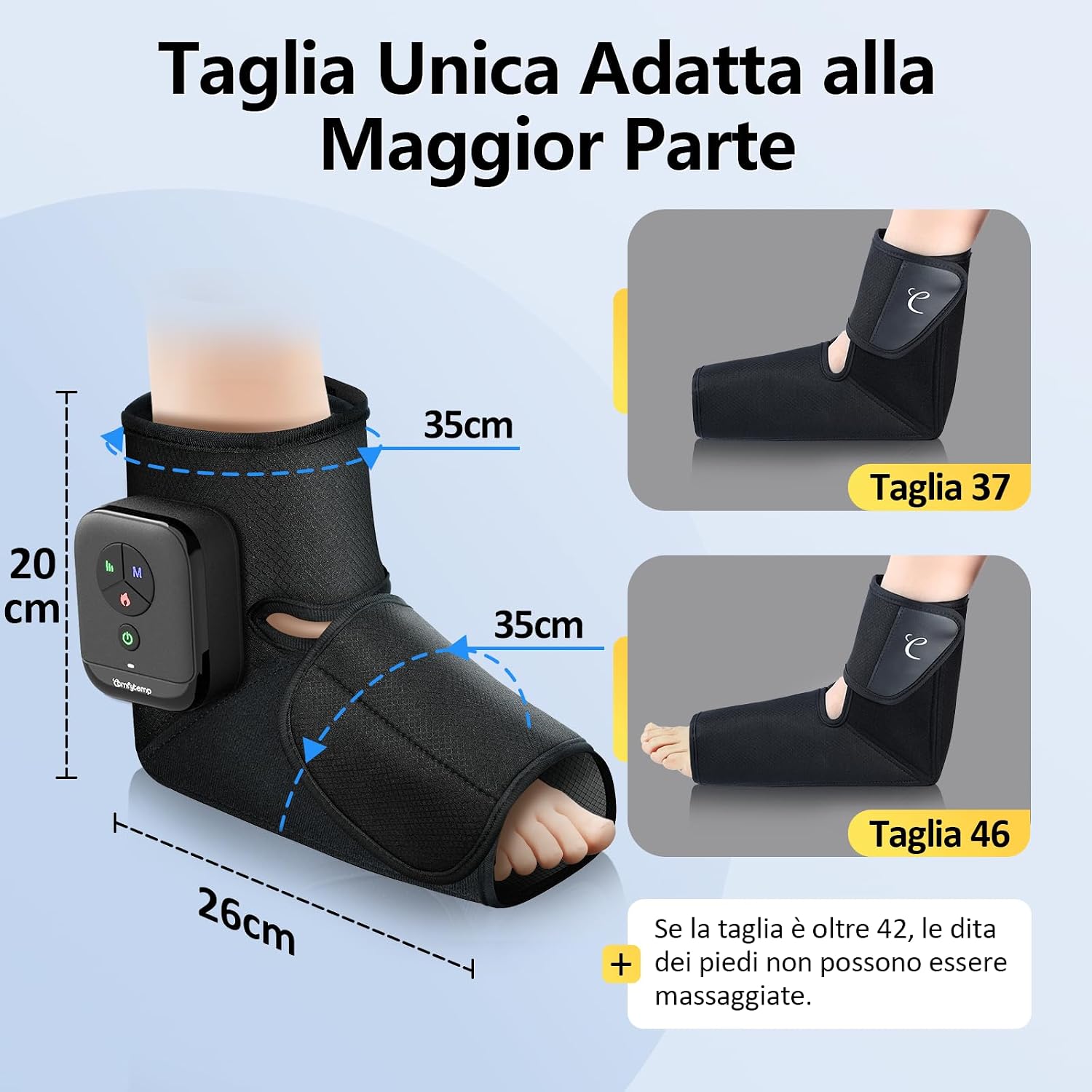 Detalle de Comfytemp Massaggiatore Piedi Wireless: sollievo mirato per una circolazione migliore
