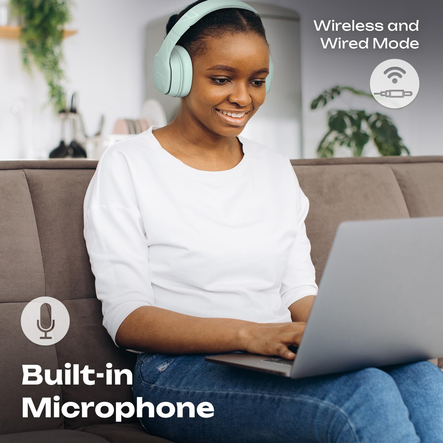 Thumbnail 6 de PowerLocus Wireless Headphones Over Ear: Long-Lasting Battery, Foldable Design and USB-C Fast Charge
