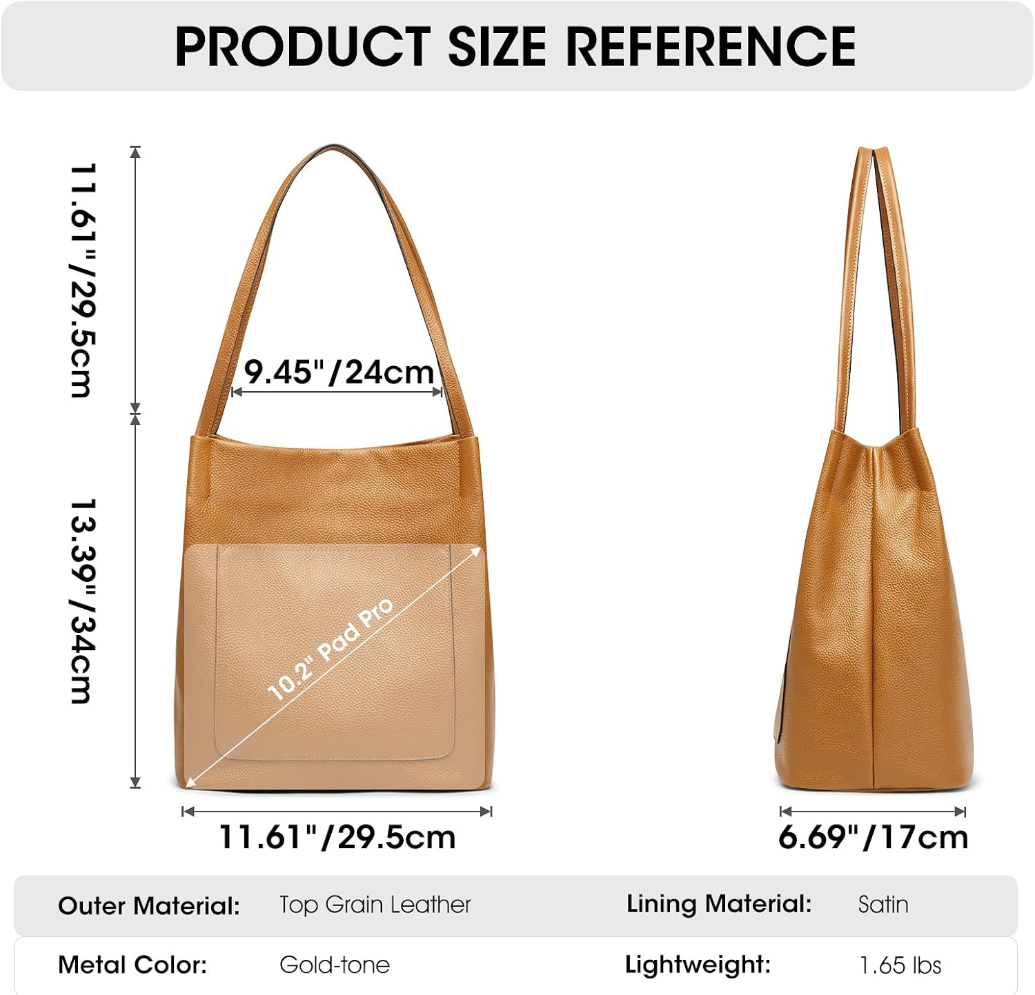 Detalle de Kattee Sacs fourre-tout cuir 29,5 cm