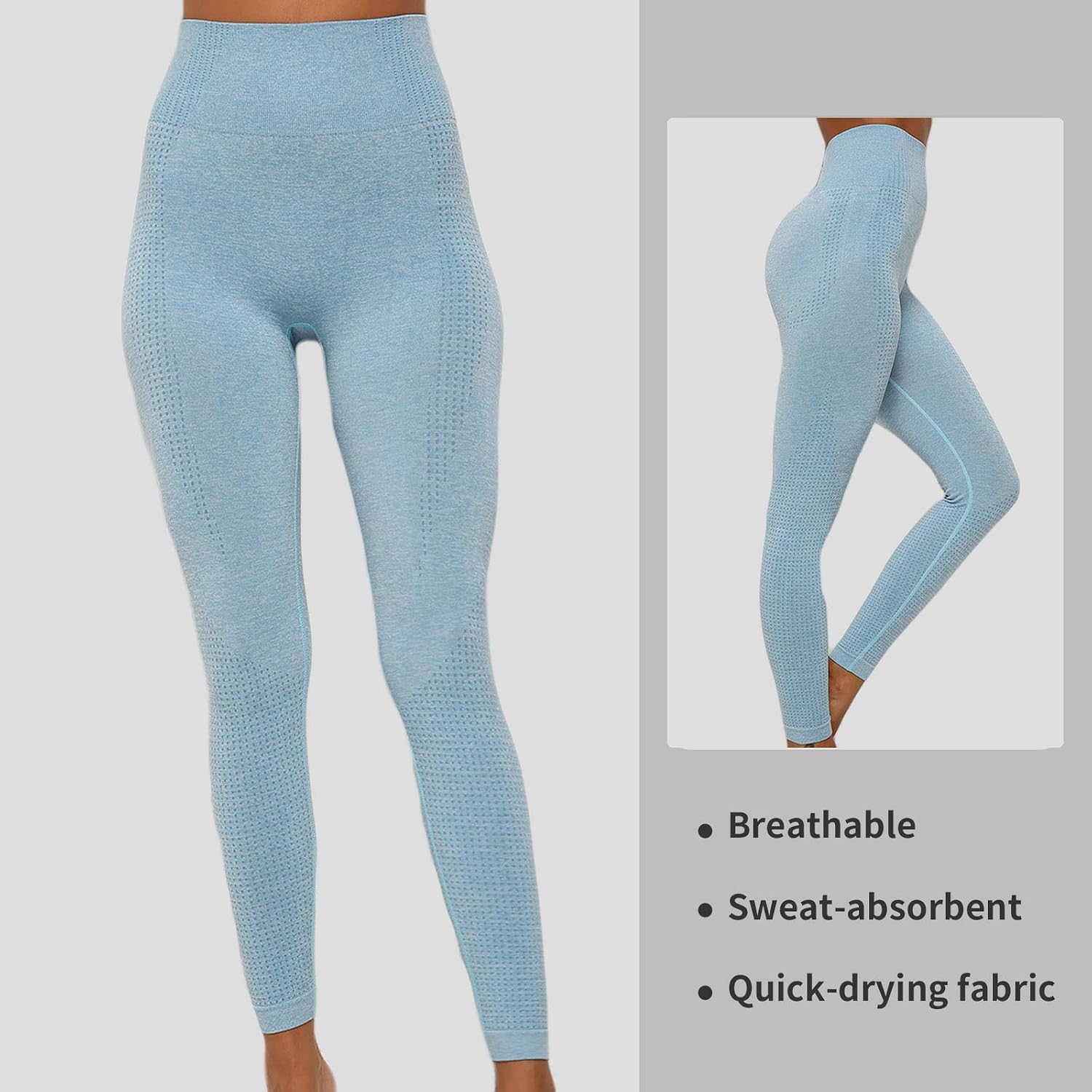 Thumbnail 4 de Merlvida Scrunch Butt Sport-Leggings für Damen mit hoher Taille (seamless, blickdicht)