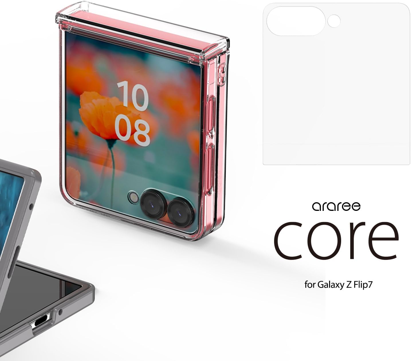 Thumbnail 5 de Araree AR27959GZFP7 CORE Galaxy Z Flip7用カバーディスプレイ強化ガラスフィルム 2枚入り・9H硬度