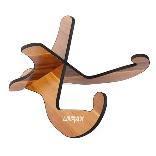 LINRAX GS1: Soporte de guitarra de suelo en madera con marco X, suave y estable