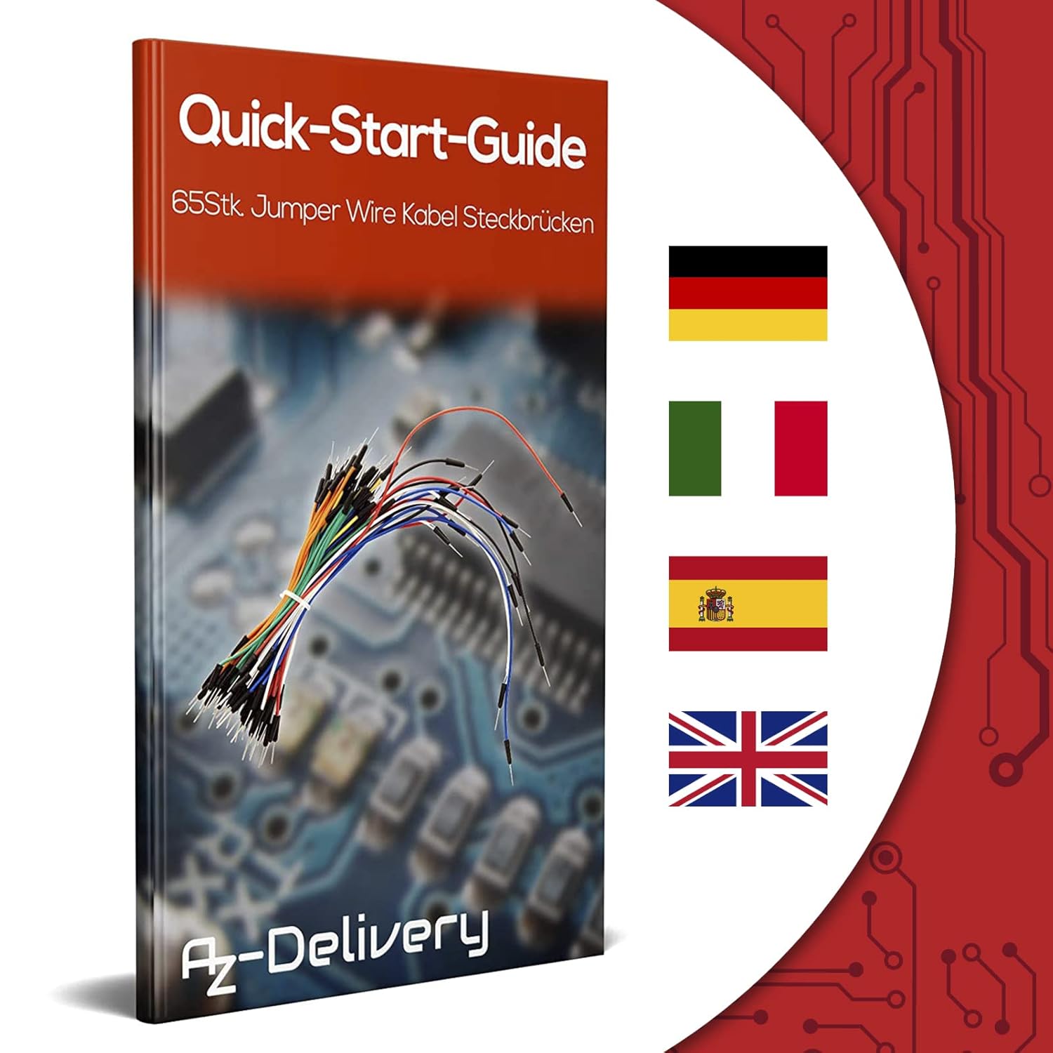 Thumbnail 6 de Set di jumper wire AZDelivery (3 x 65 pezzi) per breadboard e Arduino, con E-book