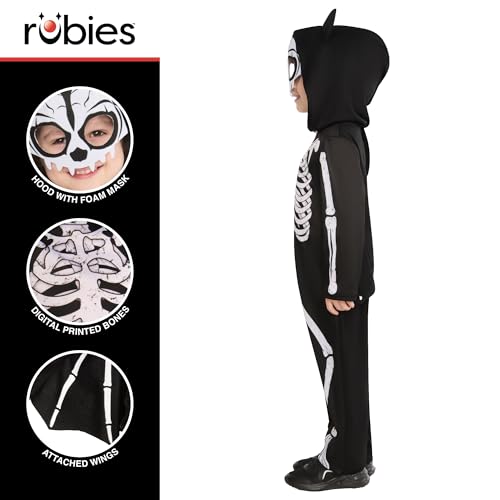 Detalle de Rubies Official Skeleton Bat Costume, Child's 3–4 Years, Hooded Jumpsuit