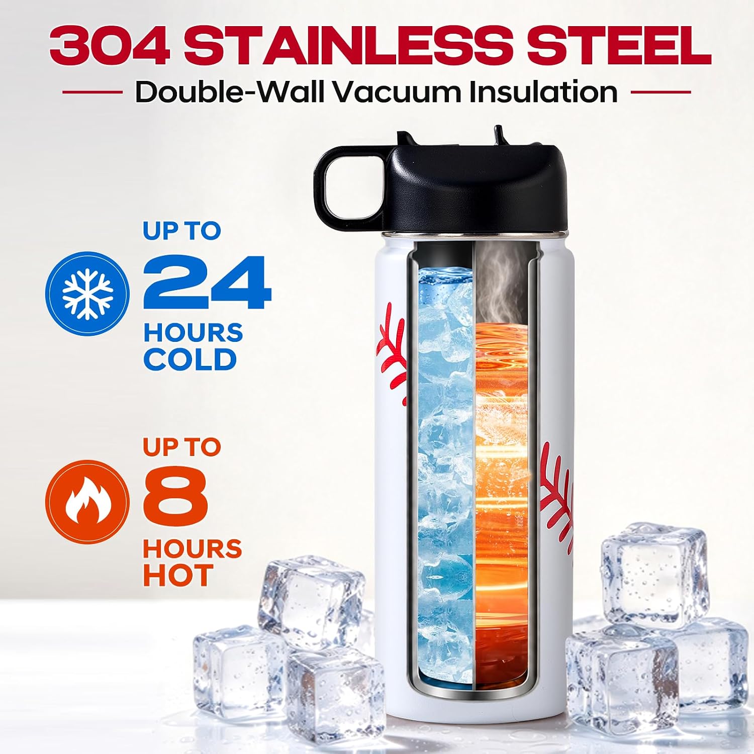 Thumbnail 3 de RhythmFit Baseball Water Bottles 18 oz