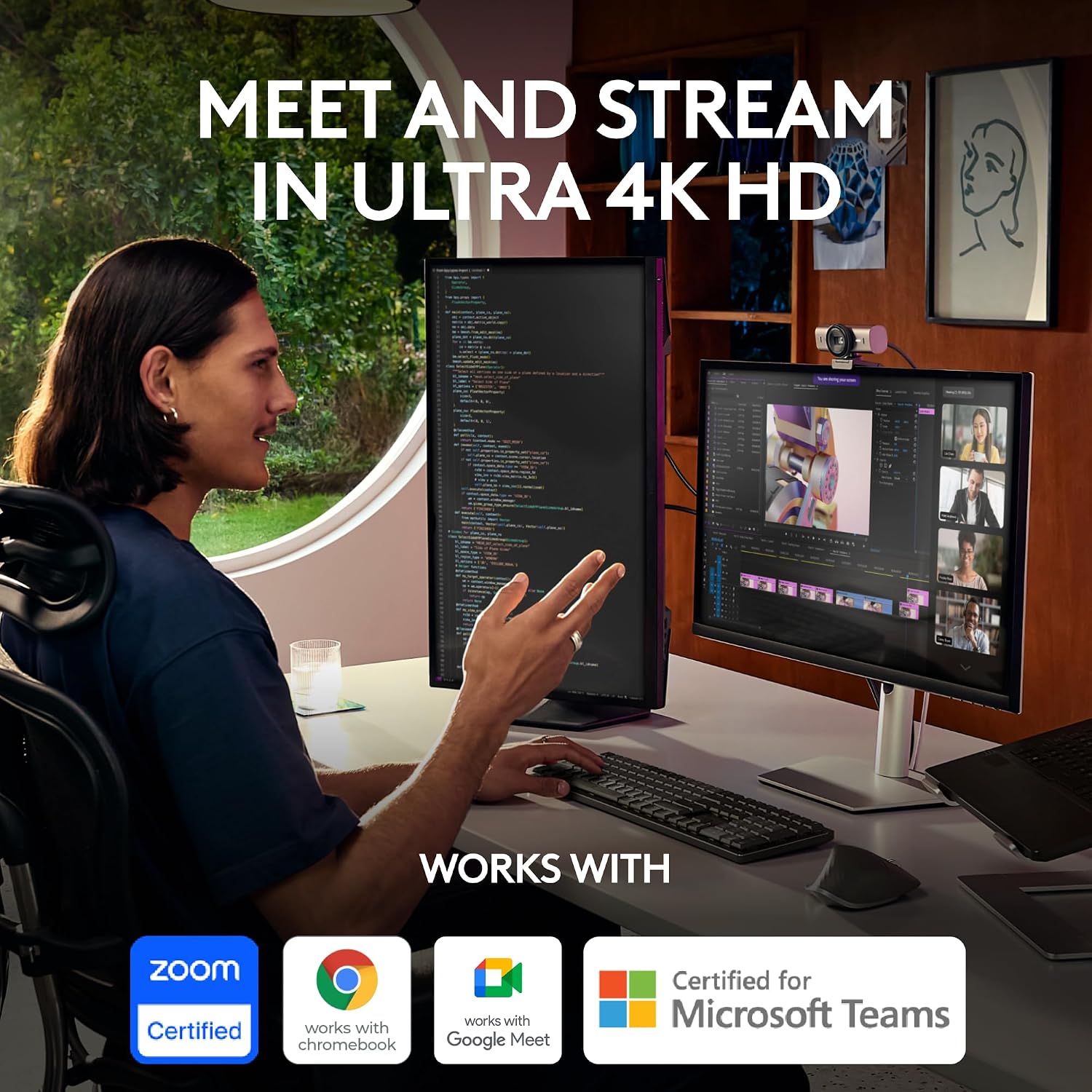 Thumbnail 1 de Logitech MX Brio Ultra HD 4K Webcam with Show Mode and Dual Mics