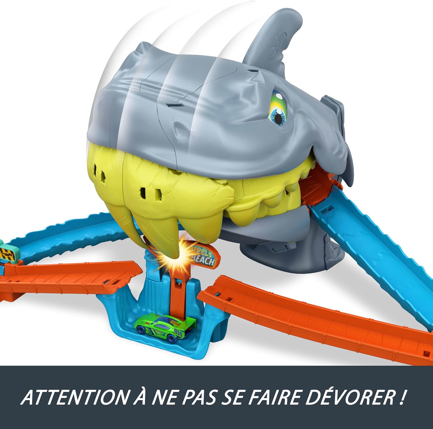 Detalle de Coffret Hot Wheels L’Attaque du Requin (JHL96) avec véhicule métal 1/64