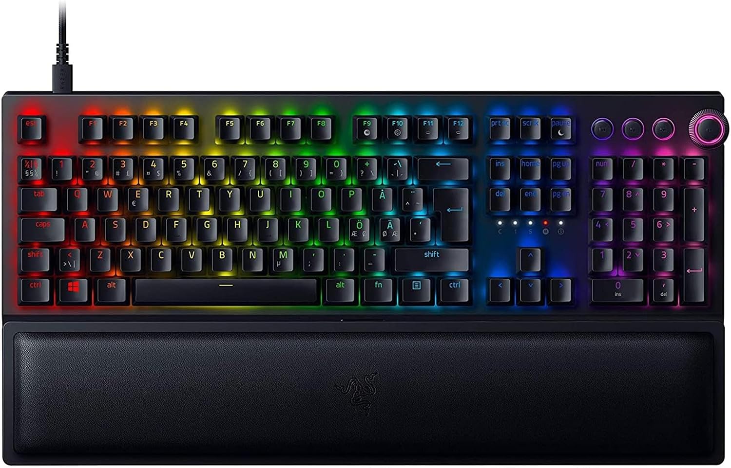 Detalle de Razer BlackWidow V3 Pro (Yellow Switch) – Kabelloses Voll‑Höhen‑Gaming-Keyboard mit Chroma RGB, Nordic Layout