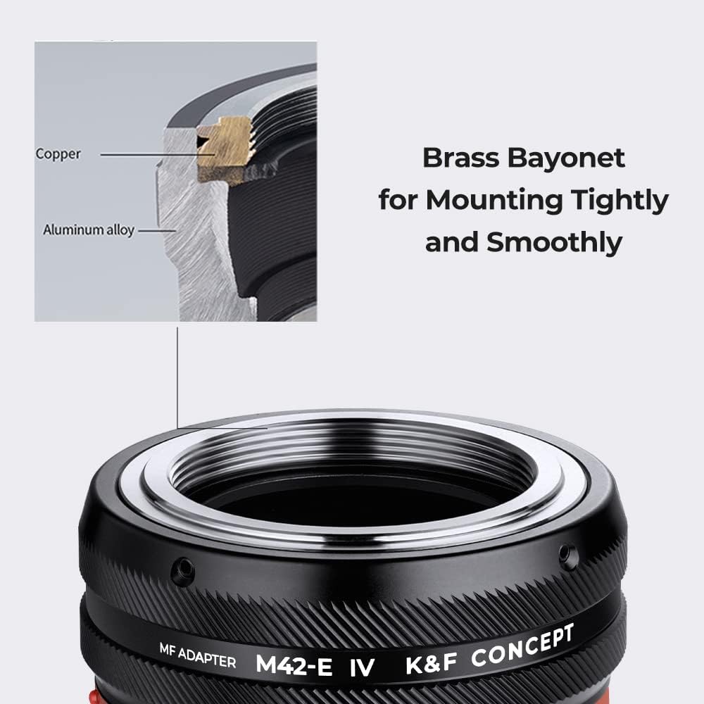 Thumbnail 4 de K&F CONCEPT Lens Mount Adapter M42-NEX IV – M42-Objektive manuell an Sony E Mount nutzen