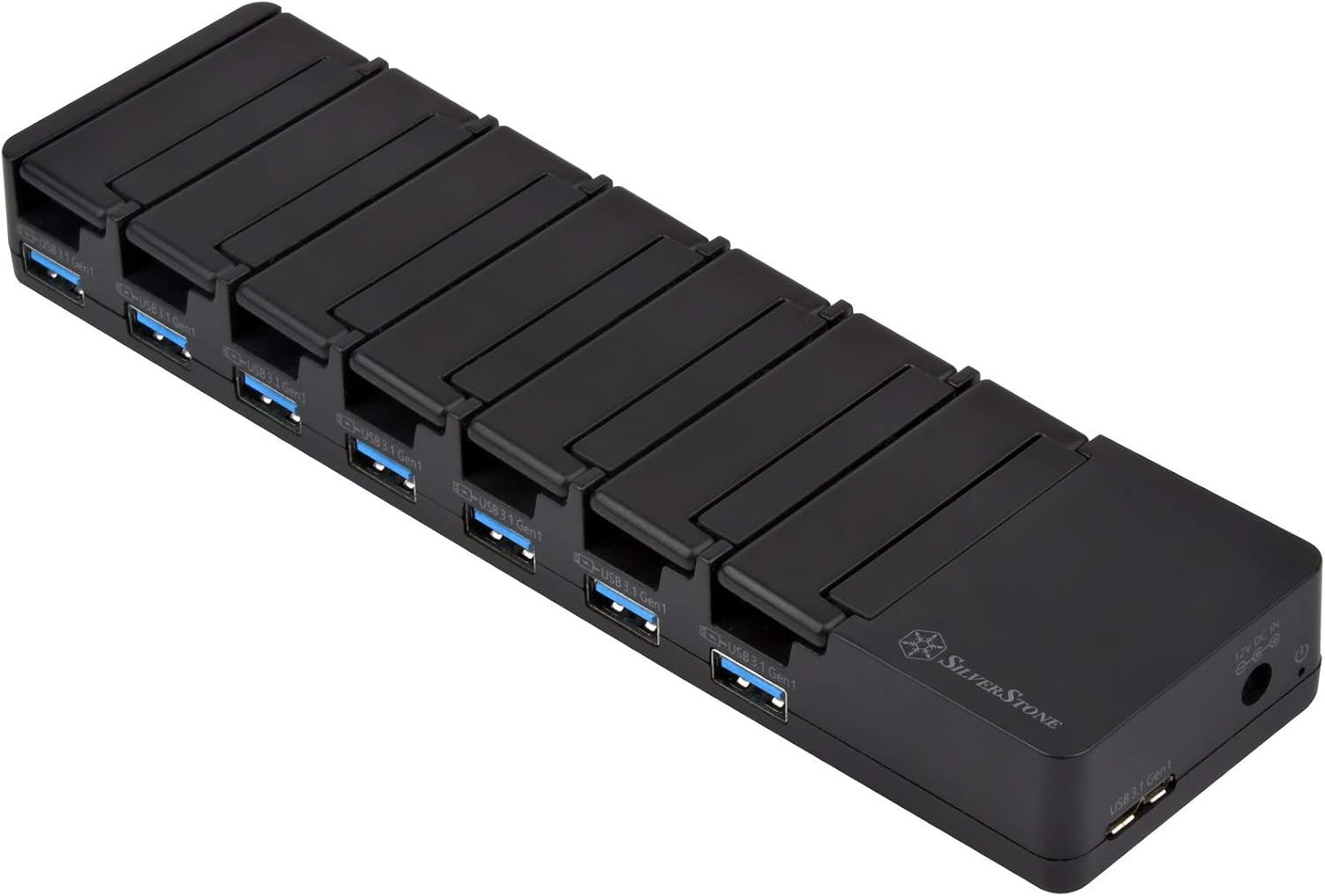 Detalle 2 de SilverStone SST-UC03B-PRO – 7-portowa stacja USB 36 W do ładowania i transferu danych