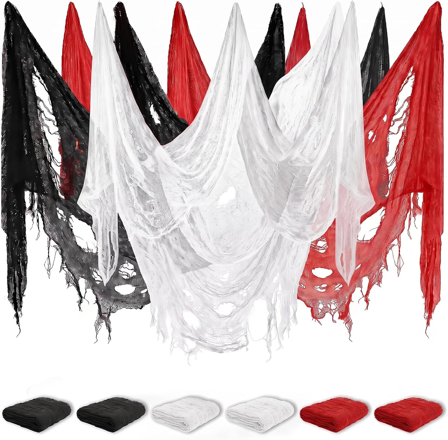 Detalle de Tmflexe ZZW6-F Creepy Cloth Halloween Decorations, 30 x 72 Inch, 6-Pack