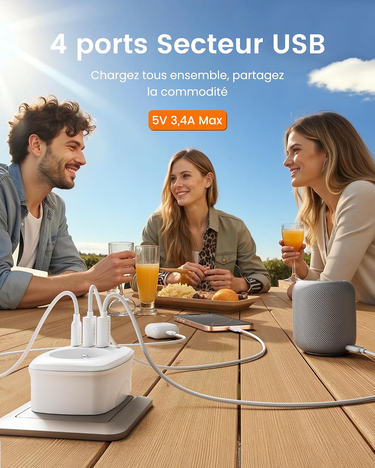 Detalle de LENCENT Prise Secteur Multiple 4000W 🔌