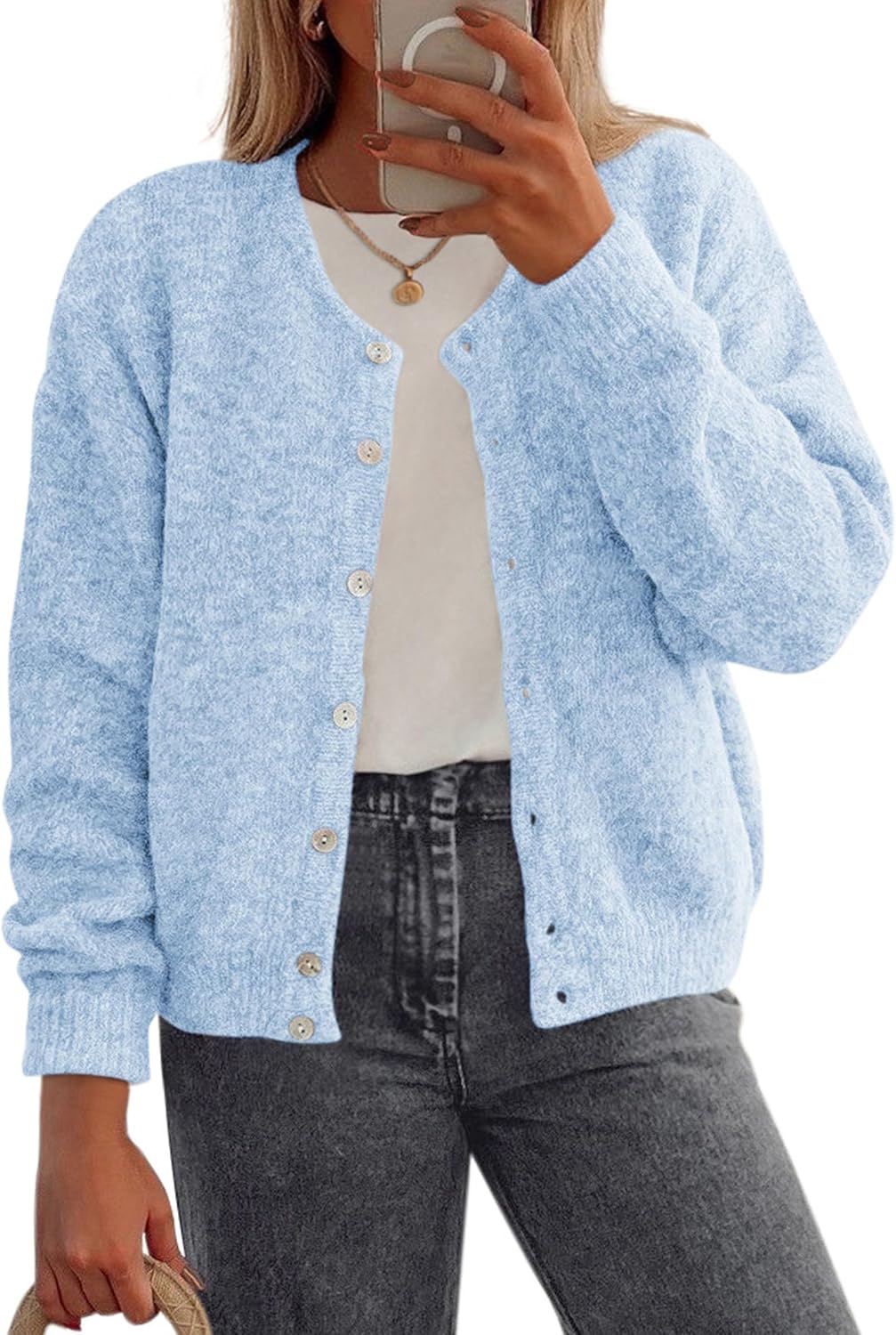 Detalle de PRETTYGARDEN Fall Long Sleeve Cardigan for Women