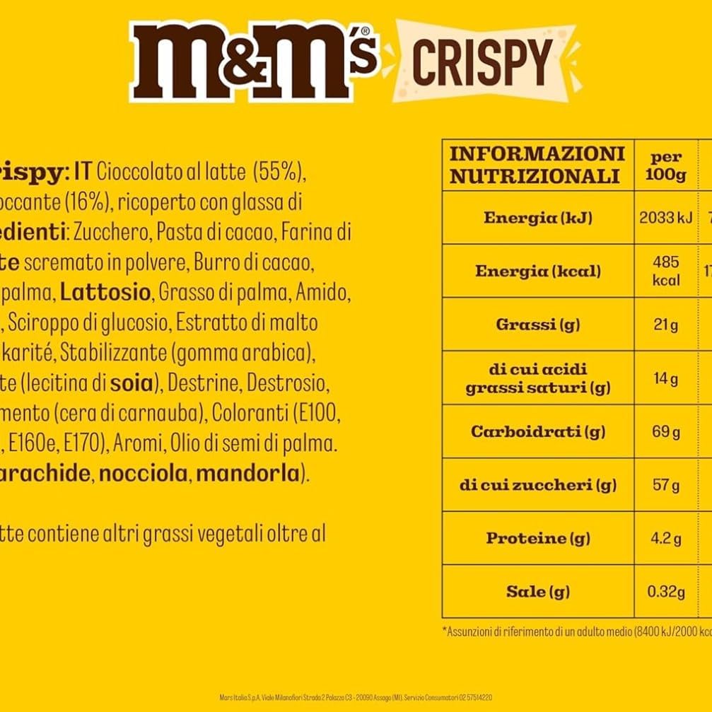 Detalle de M&M's Crispy Confetti al Cioccolato con Riso Soffiato – 24 bustine da 36 g (864 g)