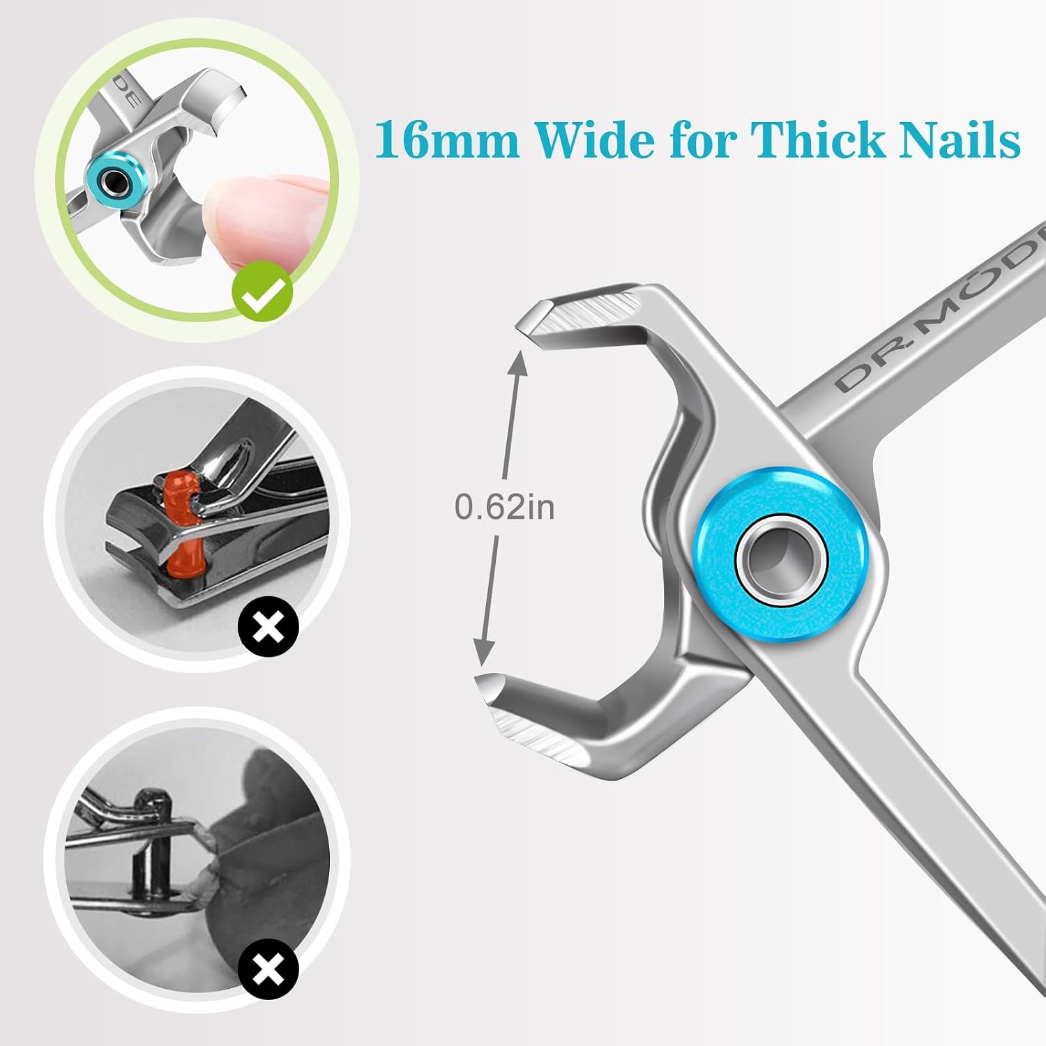 Detalle 2 de DRMODE Nagelknipser 16 mm für dicke Fußnägel ✂