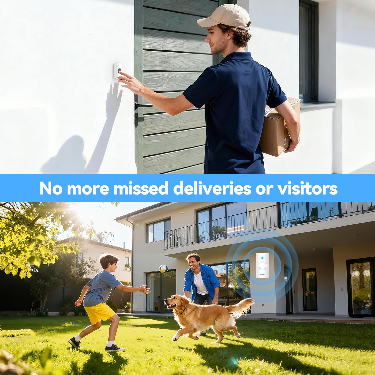 Thumbnail 6 de TECKNET Wireless Doorbell with 3 Receivers 1312 ft 🚪