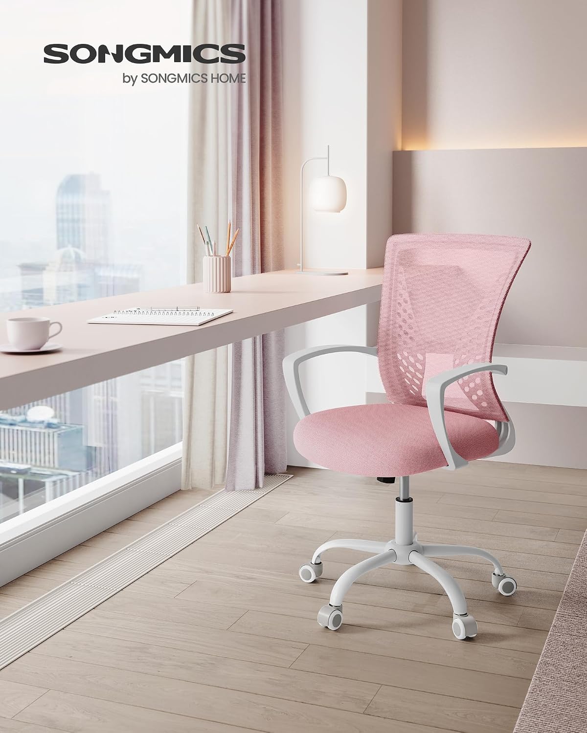 Detalle 2 de SONGMICS Sedia da Ufficio Rosa Gelatina 120 kg