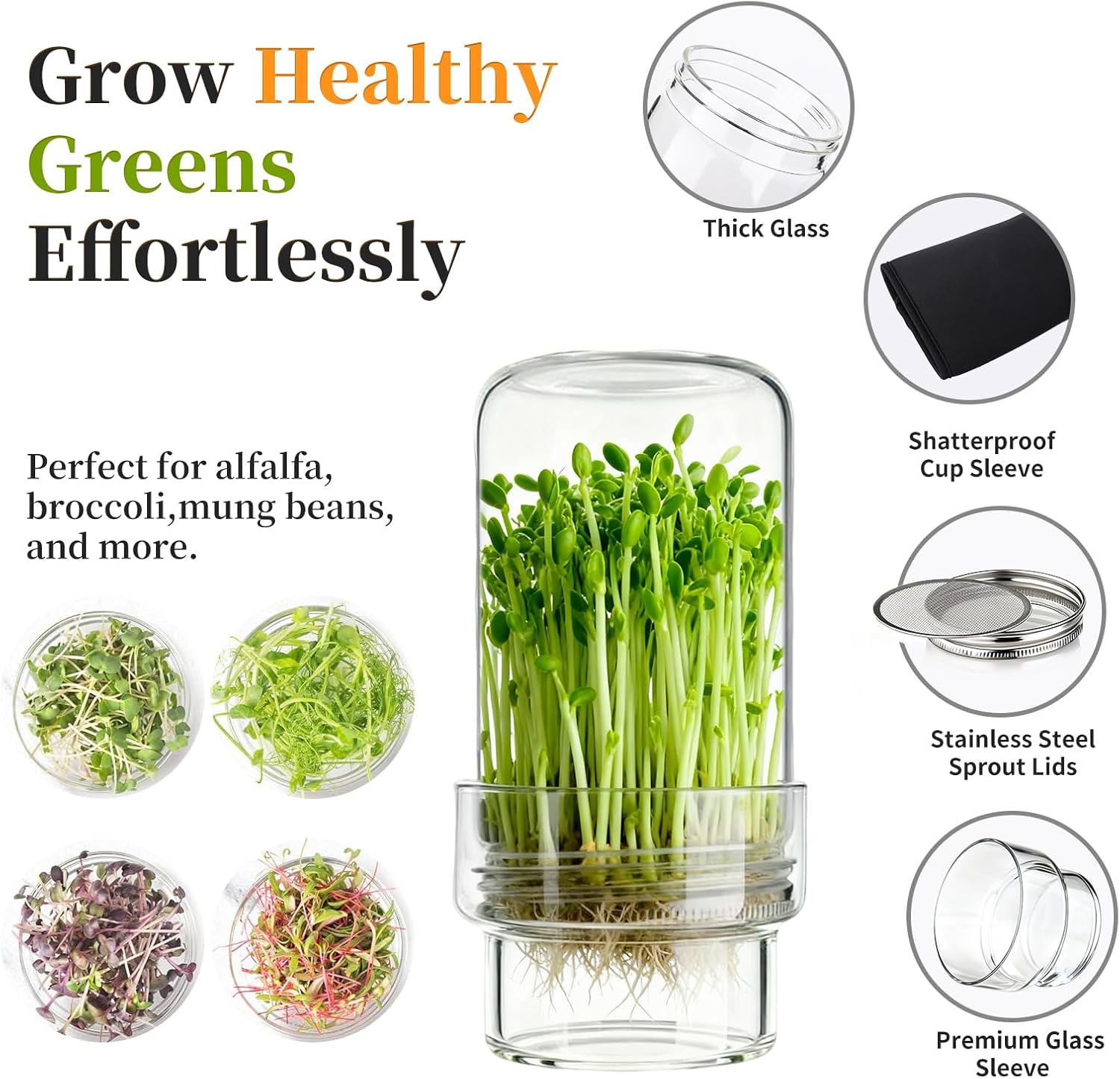 Detalle de Elitrivox Sprouting Jar Kit, 2-Pack