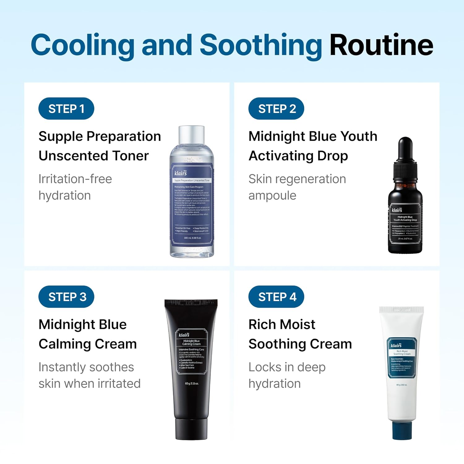 Thumbnail 6 de DearKlairs Midnight Blue beruhigende Creme gegen Empfindlichkeit – für fettige, unruhige & sensible Haut