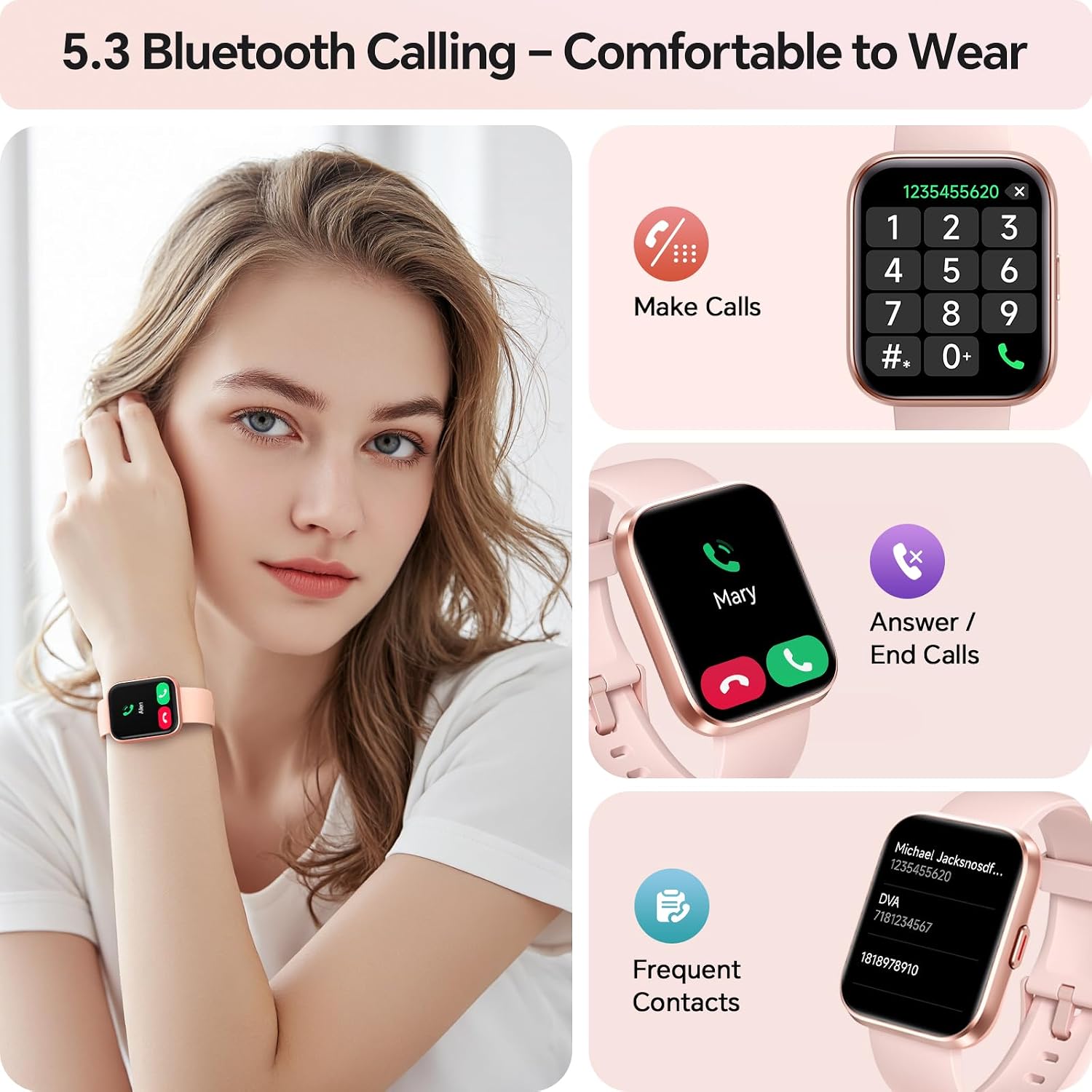 Detalle 2 de Aeac Smart Watch for Women with 1.85" HD Display and Alexa Voice Assistant