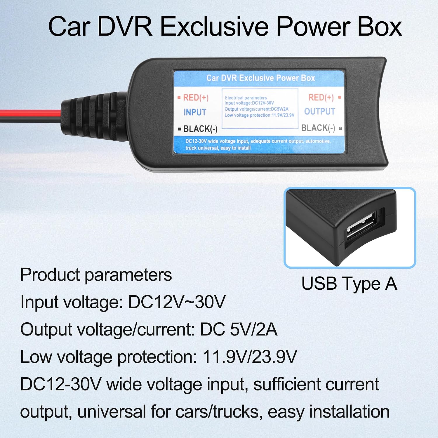 Thumbnail 3 de TIENFOKOTA OBD2 Power Cable for Dash Camera – 12-30V to 5V/2A, 5ft USB-A Output