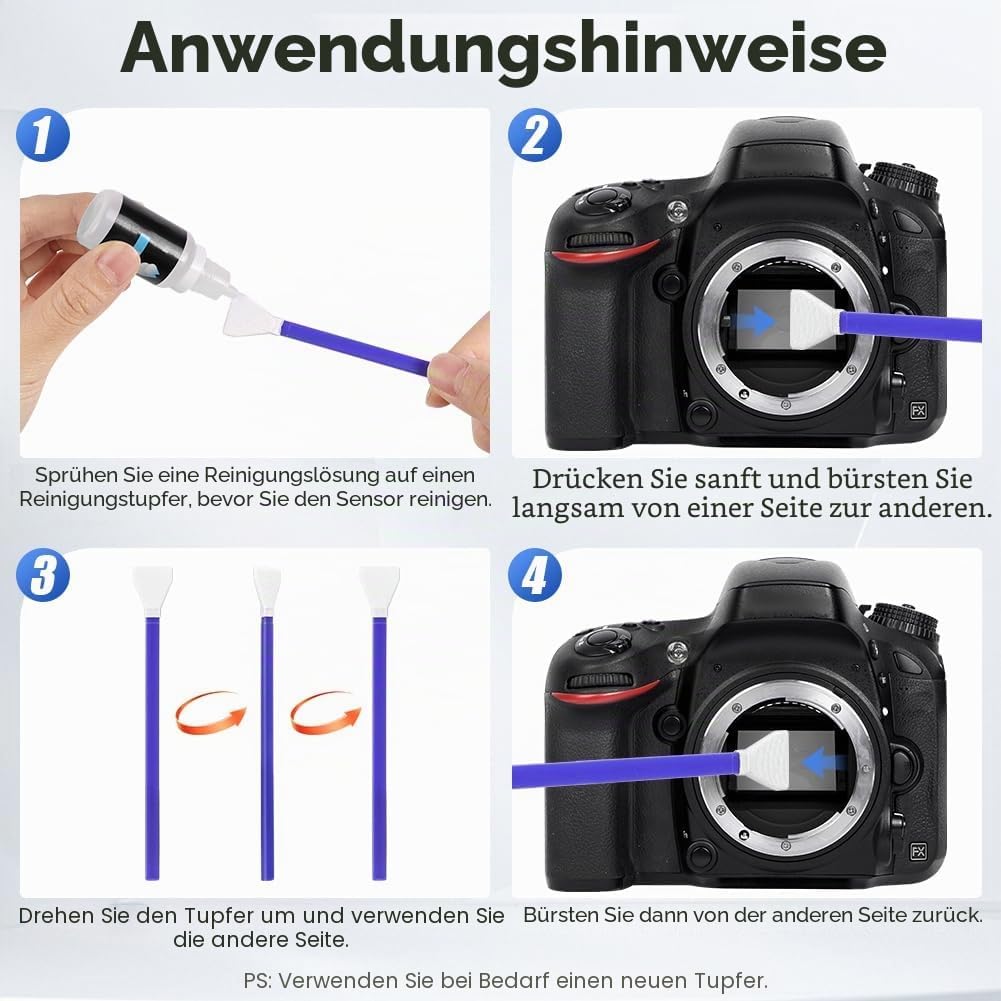 Thumbnail 3 de AYESY Sensor Reinigungsset, 30 Stück // 24 mm Sensorreinigungsstäbchen inklusive 10 ml Reiniger